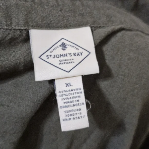 St John's Bay Sleeveless Dark Green Shirt Dress Sz XL - Picture 7 of 7